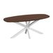 QUVIO Eettafel Sofia - Deens ovaal - 180x90 cm - Witte kruispoot - FSC® gecertificeerd mangohout - Bruin