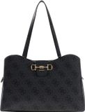 Guess Janie Logo Dames Schoudertas Print Goudkleurig Polyurethaan