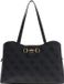 Guess Janie Logo Dames Schoudertas Print Goudkleurig Polyurethaan