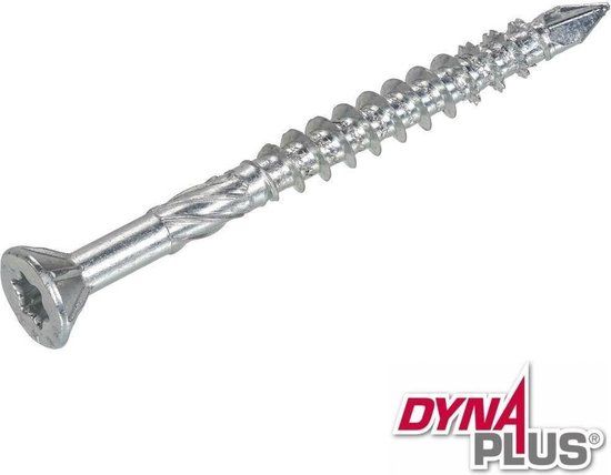 Dynaplus MDF-schroef - 4,0 x 60mm - Verzinkt - Deeldraad (200 stuks)