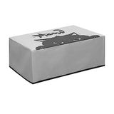 kwmobile hoes geschikt voor HP DeskJet 2755e / DeskJet 2720e / 2710e / 2820e / 2721e - Beschermhoes voor printer - Cover in grijs / zwart - Kat Meow design