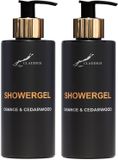 Splashbox Cosmetics Showergel Sweet Orange & Cedarwood 300 ml - gouden pomp - 2 stuks