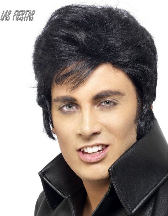 Smiffys Elvis Presley™ -pruik voor mannen - Verkleedpruik - One size