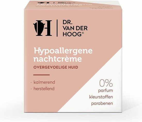 Dr. van der Hoog Hypoallergene Nachtcrème - 50 ml - Anti-Rimpel - Parfumvrij - Gevoelige Huid