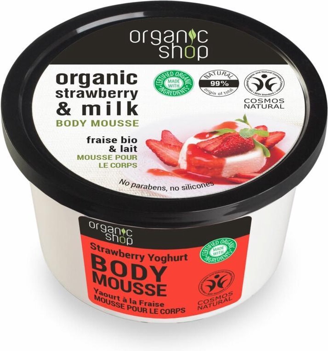 Organic Shop Strawberry & Milk Body Mousse 250ml