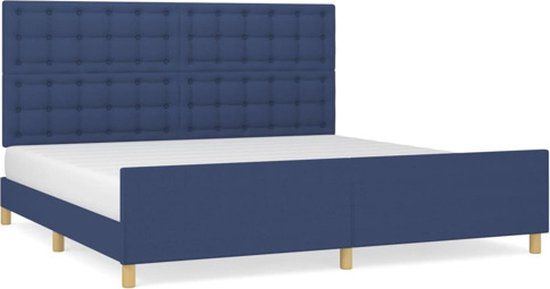 vidaXL Bedframe Stof Blauw 200x200 cm