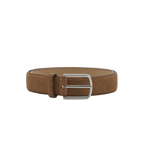 Mango Man suède riem lichtbruin