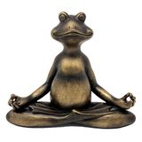 Nature's Mark 6 inch H Hars Mediterende Yoga Kikker Standbeeld Beeldje Thuis Decoratieve Accent Decor voor Tafelblad Woonkamer Slaapkamer Kantoor Desktop Kast Plank