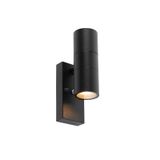 QAZQA Buitenwandlamp zwart met licht-donker sensor - Duo