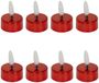 Feeric lights & Christmas bougies LED - 8 pièces - rouge - brillant - 5,5 cm