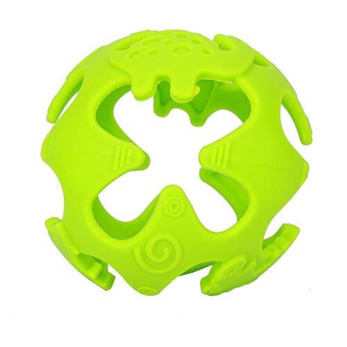 Nunafey Baby tandheelkundige zorg bijtring, pak ring 3D ontwerp baby bijtring, een stuk ontwerp voor baby kinderen(Dinosaur Teether-Green)