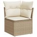 VidaXL Tuinhoekbank met kussens poly rattan beige