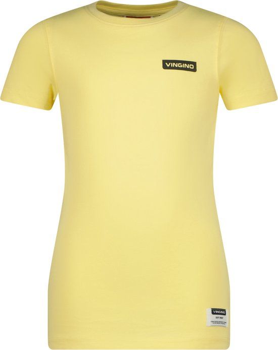 Vingino Basic-tee Jongens - T-shirt - Korte mouw - Ronde hals - Effen - Summer yellow - Maat 152