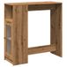 VidaXL Table de bar avec étagères 101x40x103,5 cm bois couleur chêne artisanal