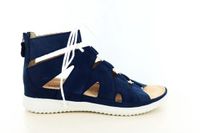 Hartjes 132.1103/20 Platte Sandalen Dames Blauw Nubuck Breed H