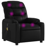 VidaXL Elektrische Massagestoel Zwart Kunstleer