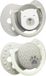 Difrax LOVI Fopspeen Dynamisch - Classy - Newborn - Grijs & Glow in the Dark - 2 Stuks