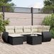 Maison Exclusive - Ensemble de jardin, 7 pièces, avec coussins, noir, en polyrotin