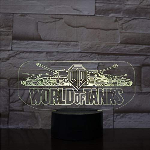 Wolobox LED-lamp World of Tanks Logo kleurverandering USB nachtlampje en decoratie