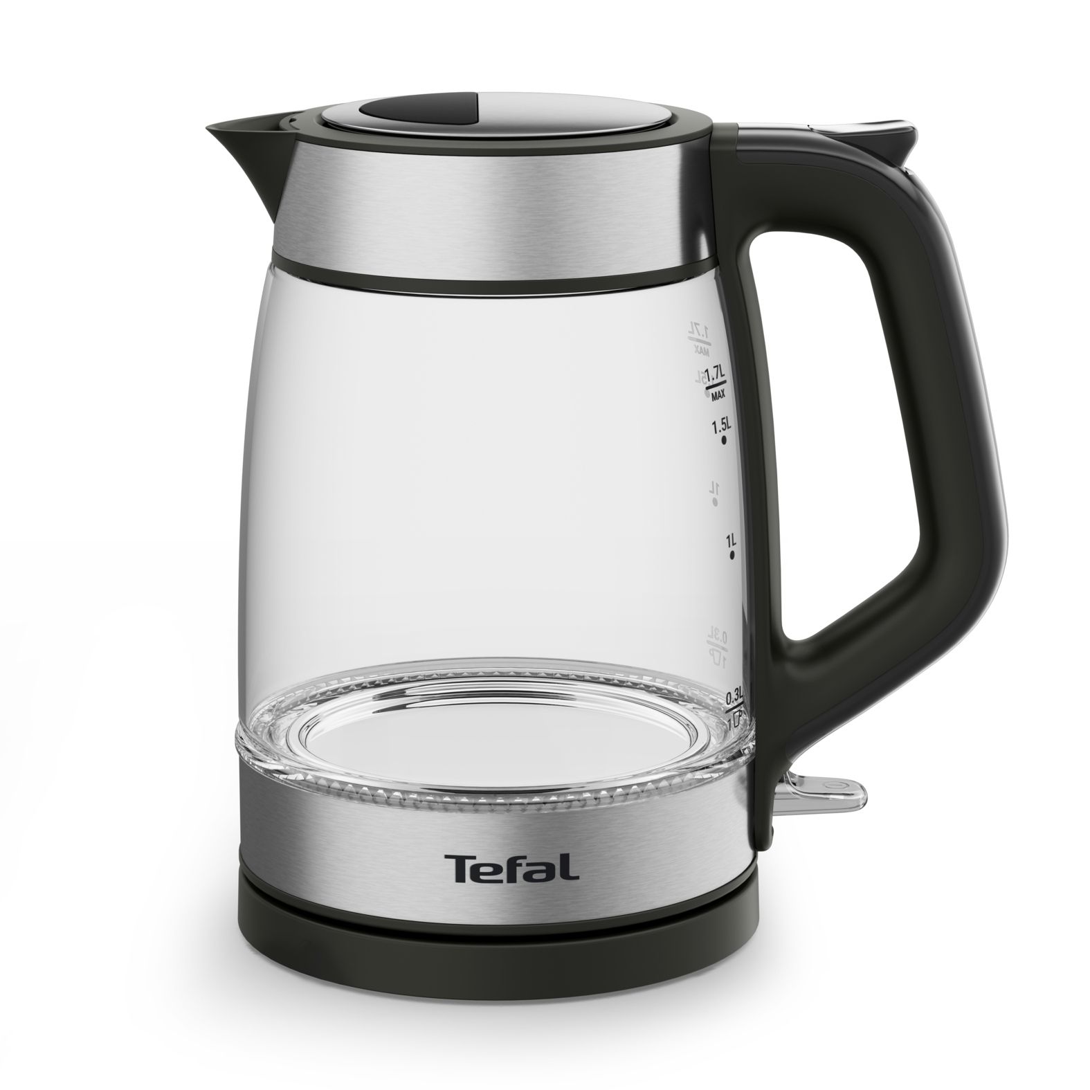 Tefal Glass KI605830 - Elektrische waterkoker - 1.7L - Zwart/Zilver/Transparant