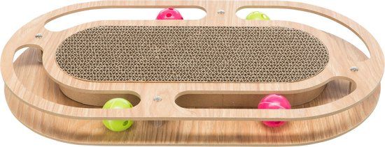 Trixie Krabkarton - Met Speelgoed - Hout - Met Catnip - 46x25x4 cm