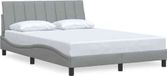 Hanko Cadre de lit sans matelas tissu gris clair 140x190 cm