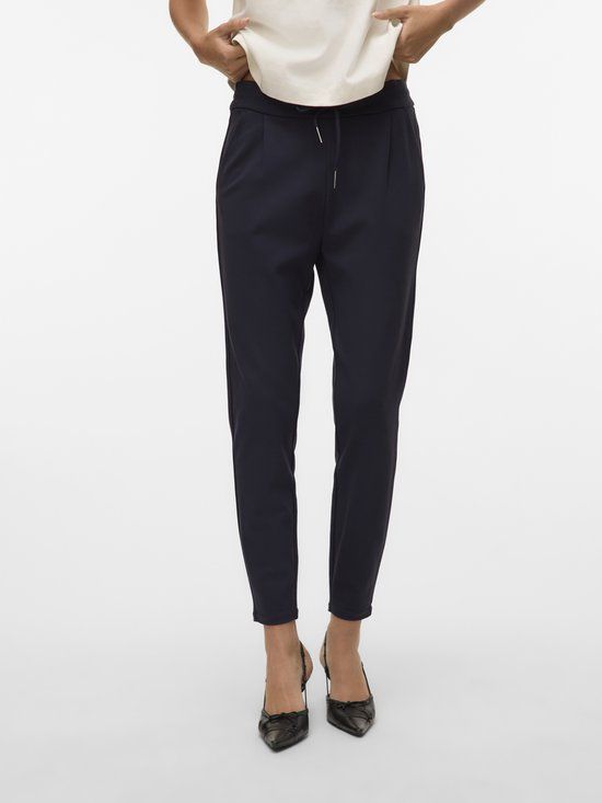 Vero Moda VMEVA MR LOOSE STRING Broek Dames - Donkerblauw - Maat XS