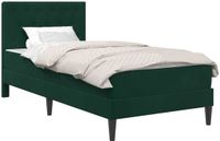 vidaXL Bedframe met matras Donkergroen 90 x 190 cm Fluweel