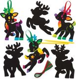 Baker Ross Rendier Scratch Art Decoratieset (10 stuks)