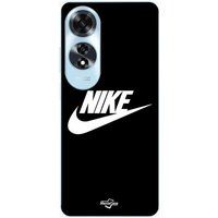 Nike Etui Oppo A60 logo wit voorzijde zwart Maniacase