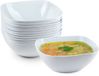 Plasticforte Bols à soupe - 10x - carré - blanc - 13 x 7 cm - plastique