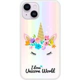 Unicorn World Bedrukt siliconen hoesje compatibel met iPhone 14