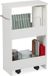 Relaxdays keukentrolley, 2 etages, keukenrek op wieltjes, hout, smal badkamer rek, MDF, HxBxD: ca. 67 x 20 x 43 cm, wit