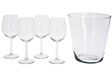 Excellent Houseware Verres à vin + rafraîchisseur, set de 5 pièces