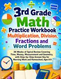 3rd Grade Math Practice Workbook Multiplication, Division, Fractions and Word Problems