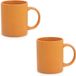 Bellatio Design Tasses à café - 6x - céramique - brillant - avec anse - orange - 370 ml