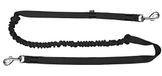 DINGO Canicross riem met schokdemper, 2 haken, lichtgewicht, trekdemping, bevestigbare riem voor hardlopen, sport, joggen, training, polyamide, handgemaakt, zwart (14699-2)
