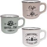 Siaski Collection - Keramische Mokken - 160ml - Set van 3 - Handgreep - Vaatwasserbestendig