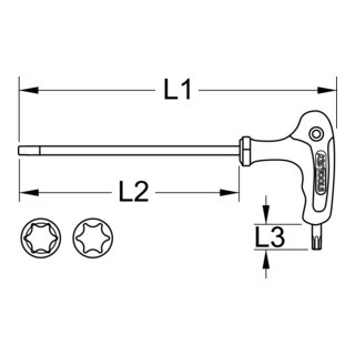 KS Tools KS Tools T-greep hoekstiftsleutel Torx kogelkop,T8 Aantal:1