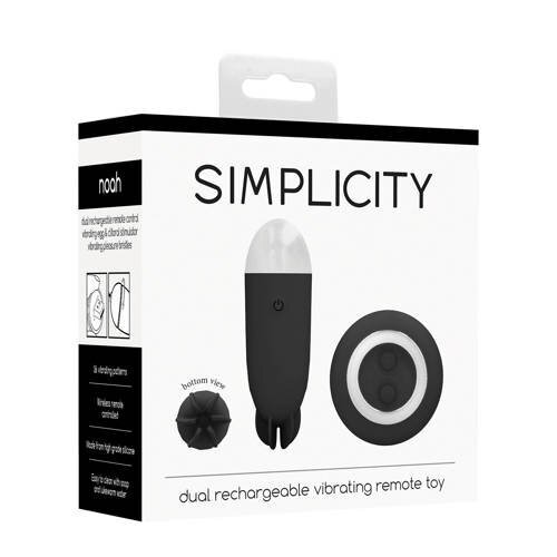 Simplicity Noah - Dual Rechargeable Vibrating Remote Toy - Black