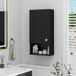 Puluomis – Armoire murale de salle de bain noire 66x33x17cm – Panneaux imperméables – Installation murale sécurisée – Étagères réglables et ouvertes