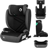 Lionelo Hugo i-Size Autostoel – Groep 2 3 (3,5-12 jaar / 15-36 kg / 100-150 cm) – ISOFIX – Zitverhoger met Afneembare Rugleuning – Verstelbare Hoofdsteun – Zijbescherming – Memory Foam – Wasbaar – Grijs