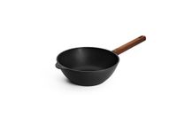 Woll Eco Logic QXR wok- en mengpan Ø 24 cm met stevige houten steel - PFAS-vrije Diamond QXR anti-aanbak-wokpan van aluminium - inductiepan - kleine wok, zwart