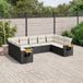 Maison Exclusive - Salon de jardin, 9 pièces, avec coussins, noir, en polyrotin