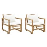 VidaXL Tuinstoelen 2 st met kussens bamboe