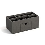Bigso Box of Sweden VENDELA Bureau-Organizer Met 7 Vakken en Lade, Opbergbox Van Vezelplaat en Papier, Bureauset Voor Kantoormateriaal - Grijs 2