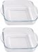 2x Plat à four verre 22 x 22 cm - 1,8 L - Cosy&Trendy - Carré - Transparent