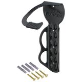Point Fietswandhouder, wielophanging, velgenbescherming, oogje voor kabelslot, incl. bevestigingsmateriaal, zwart