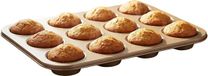 alpina Muffinvorm 35x26,5x3cm - Bakvorm voor 12 Muffins - Anti-aanbaklaag - Ovenbestendig - Goud