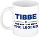 Bellatio Decorations Tibbe cadeau mok - man myth legend - naam koffiemok / beker - wit en blauw - 300 ml - verjaardag